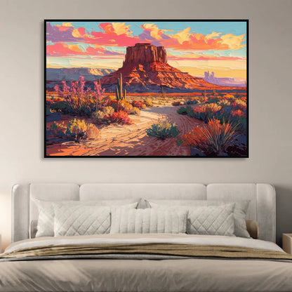 Mesa Scenic Desert Sitting Room - Black Canvas Wall Art