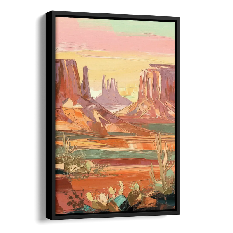 Mesa Southwest Charm Side - Black Canvas Wall Art