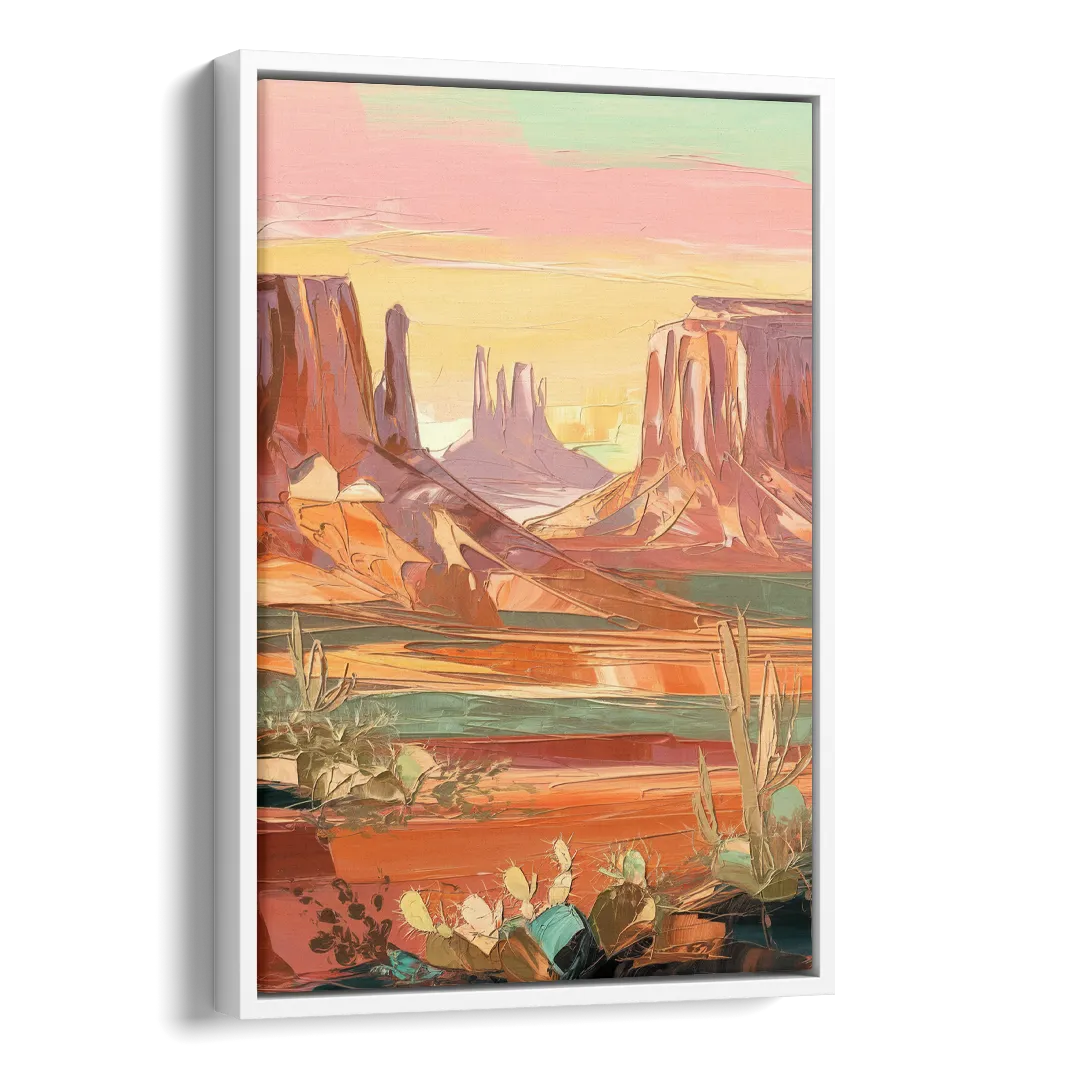 Mesa Southwest Charm Side - White Canvas Wall Art