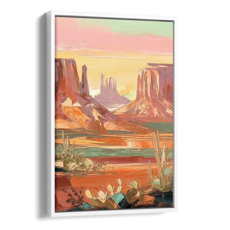 Mesa Southwest Charm Side - White Canvas Wall Art