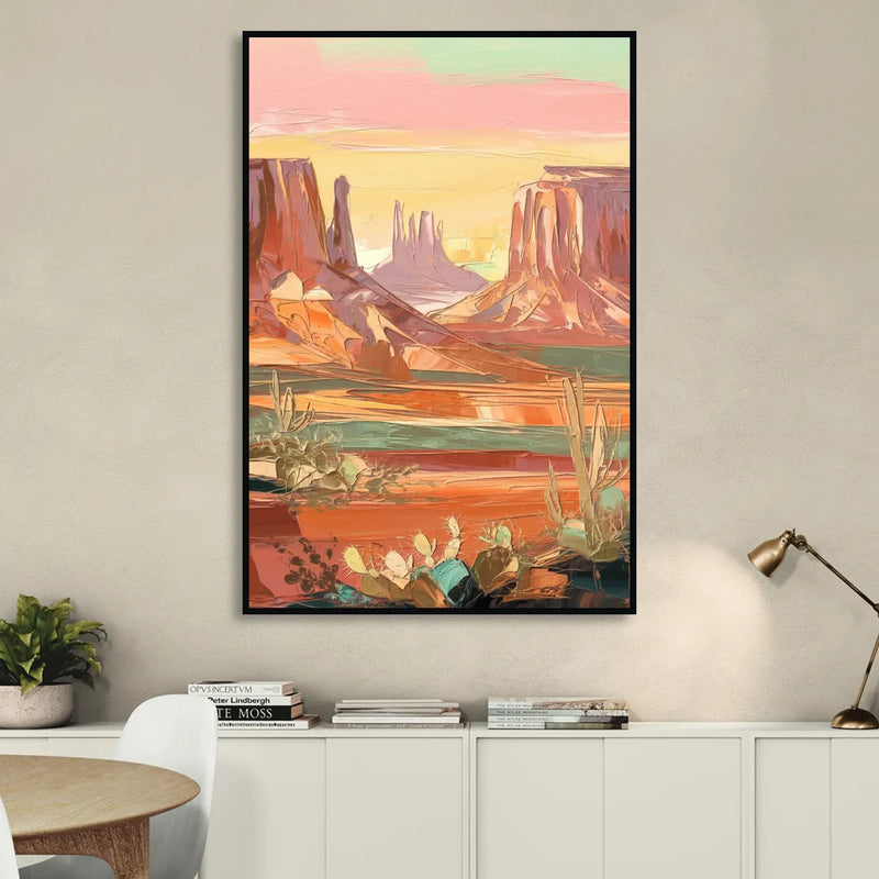 Mesa Southwest Charm Living Room - Black Canvas Wall Art