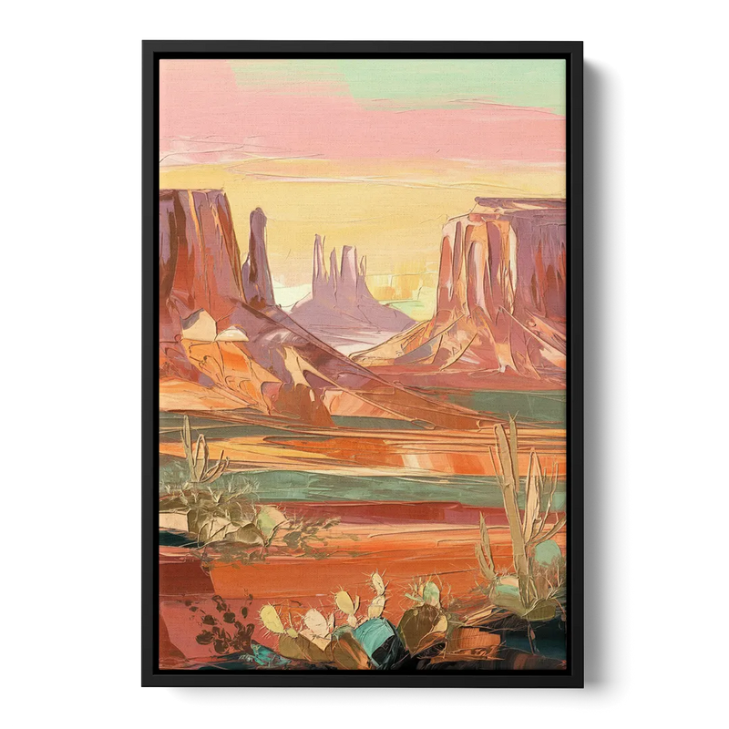 Mesa Southwest Charm Front - Black Canvas Wall Art
