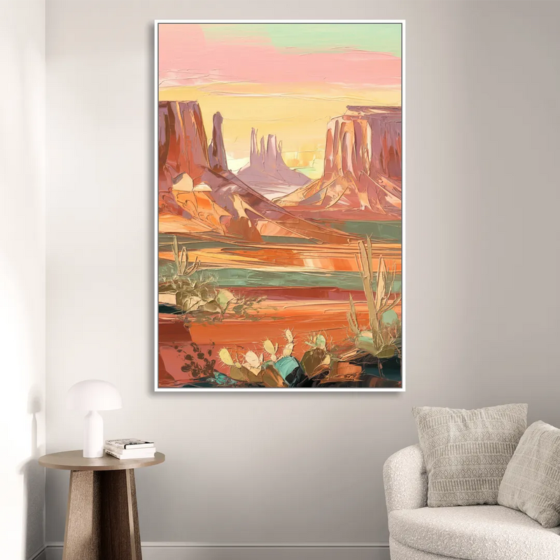 Mesa Southwest Charm Living Room - White Canvas Wall Art