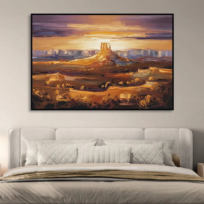 Mesa Sunlit Horizons Living Room - Black Canvas Wall Art