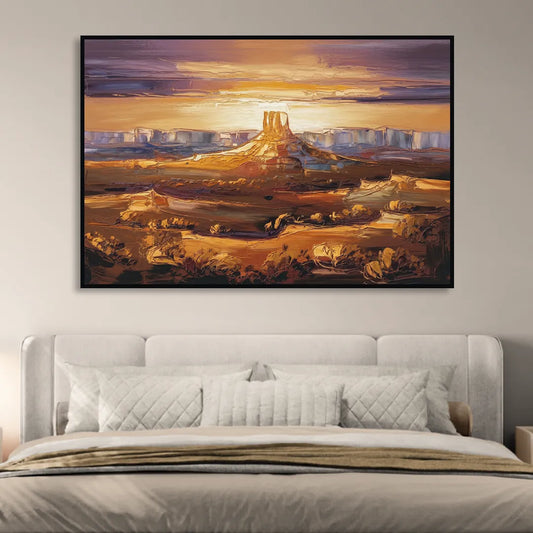 Mesa Sunlit Horizons Living Room - Black Canvas Wall Art