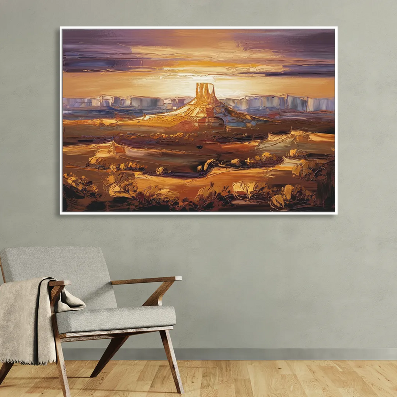 Mesa Sunlit Horizons Living Room - White Canvas Wall Art