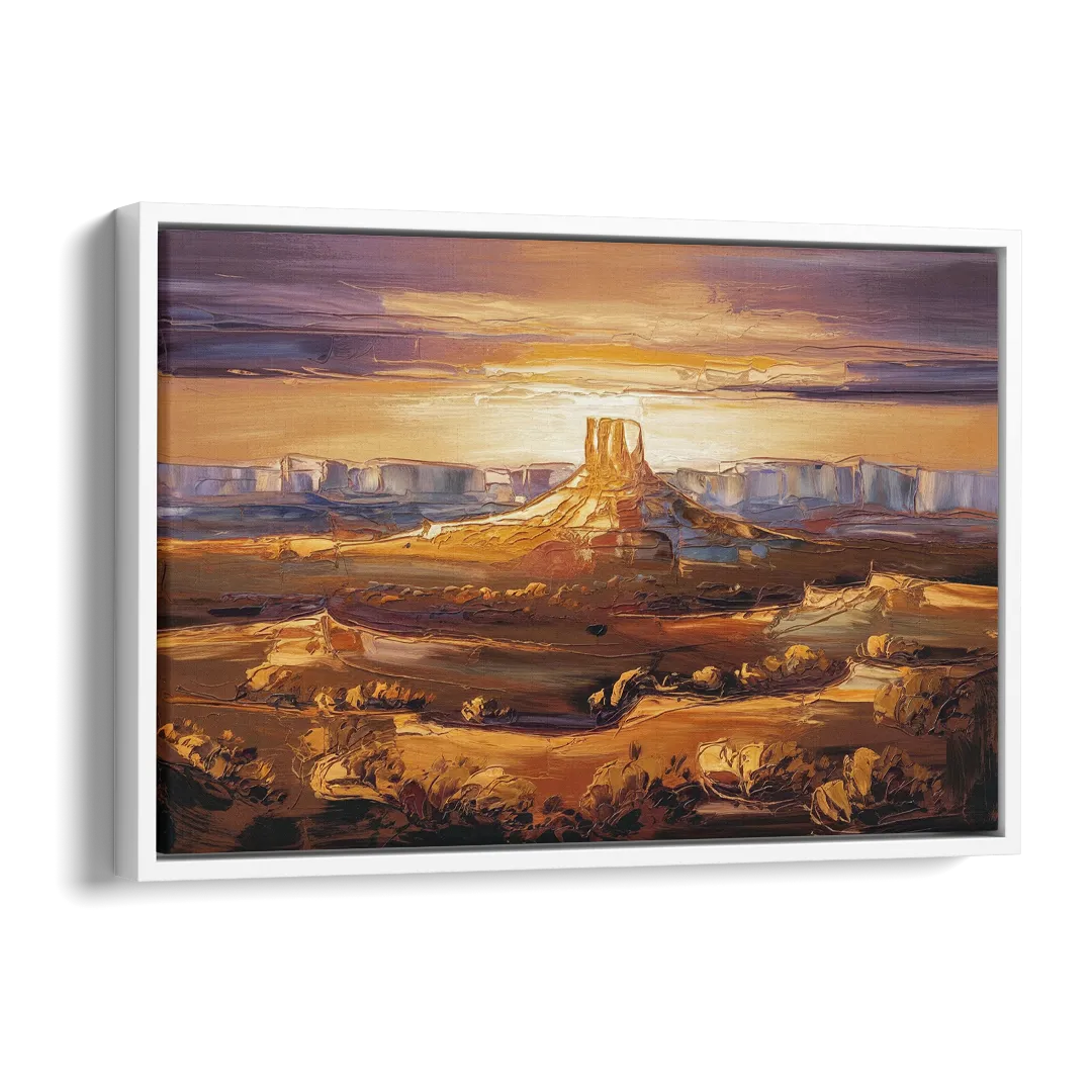 Mesa Sunlit Horizons Side - White Canvas Wall Art