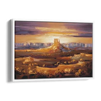 Mesa Sunlit Horizons Side - White Canvas Wall Art
