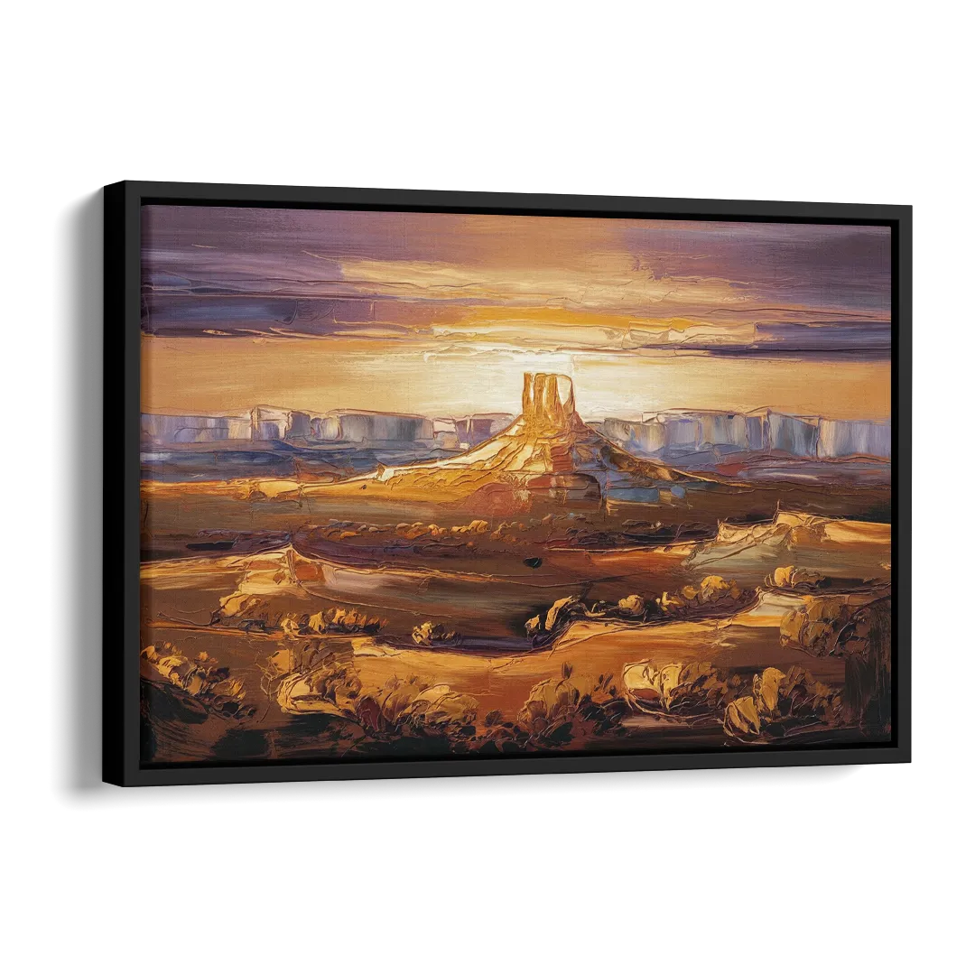Mesa Sunlit Horizons Side - Black Canvas Wall Art