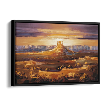 Mesa Sunlit Horizons Side - Black Canvas Wall Art