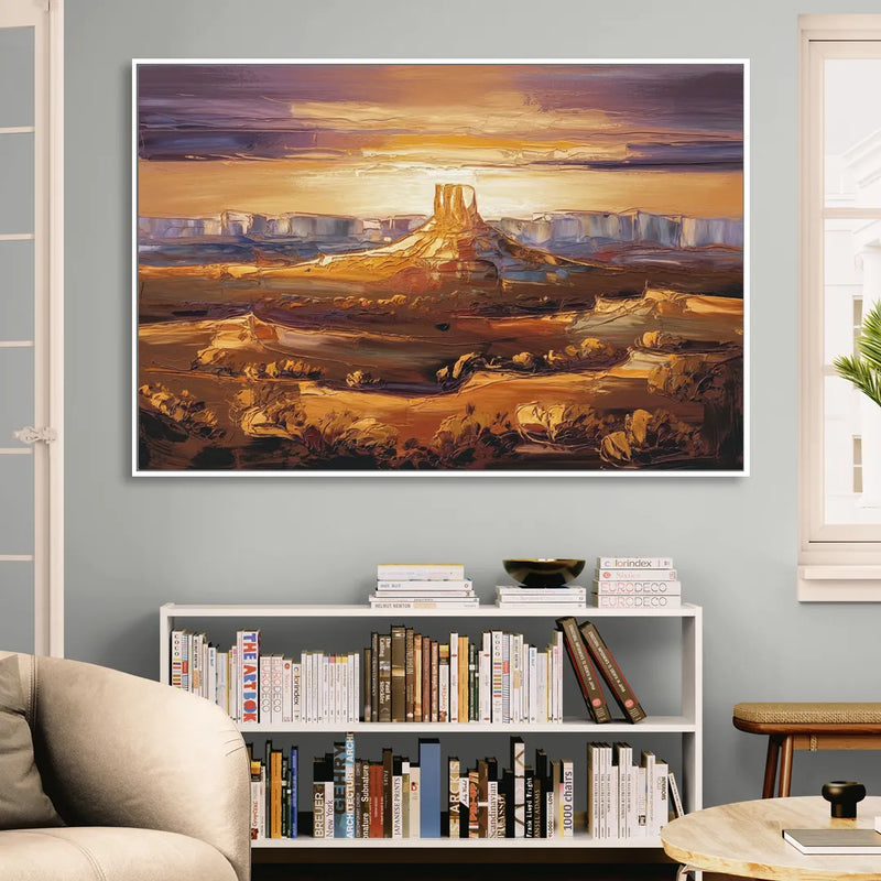 Mesa Sunlit Horizons Sitting Room - White Canvas Wall Art