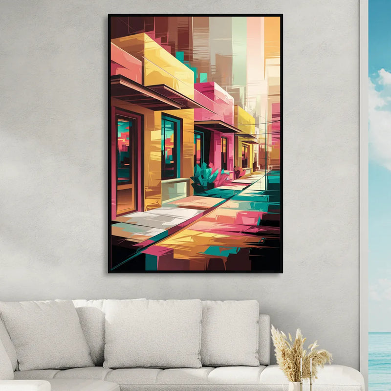 Mesa Urban Vibes Living Room - Black Canvas Wall Art