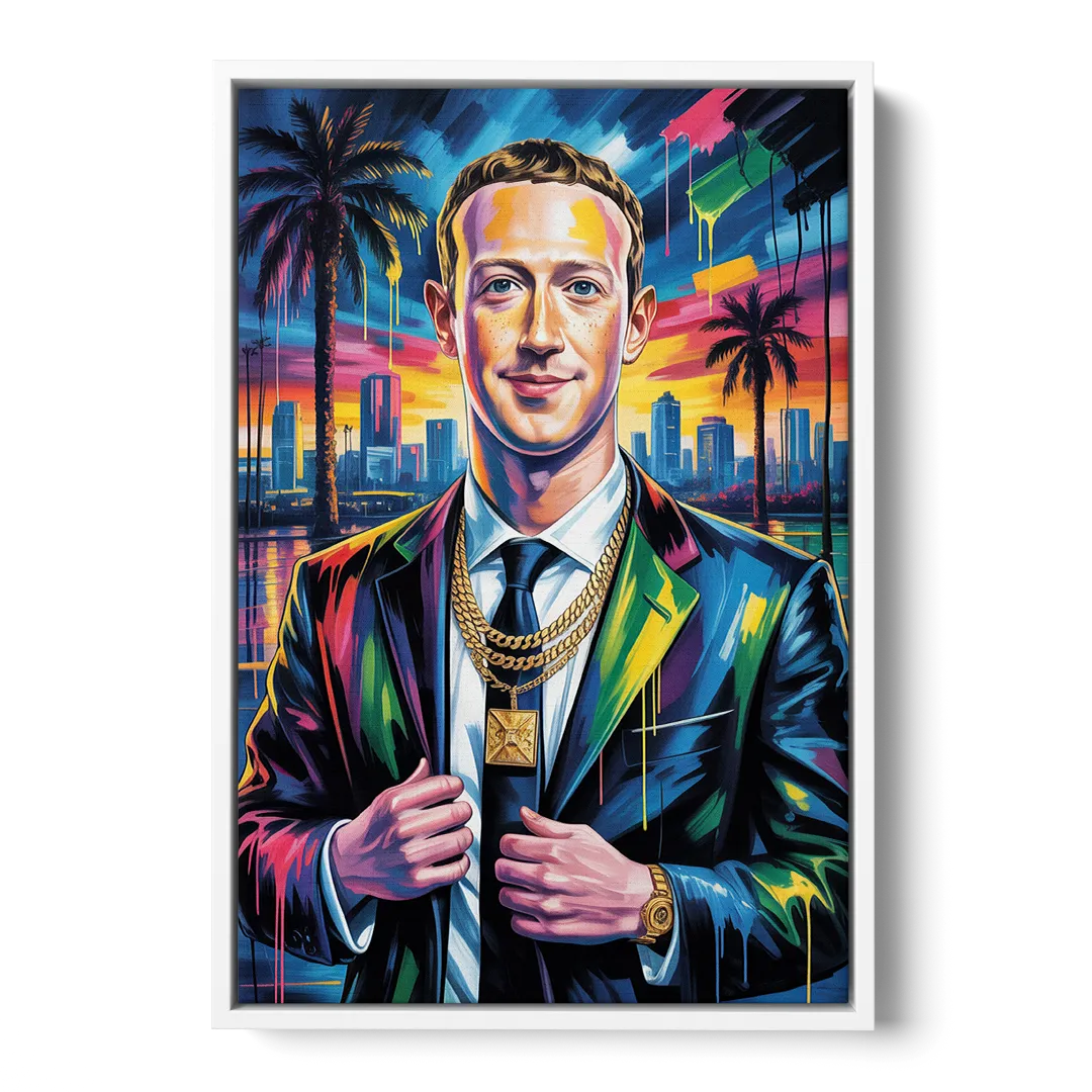Meta Mind - White Frame Canvas