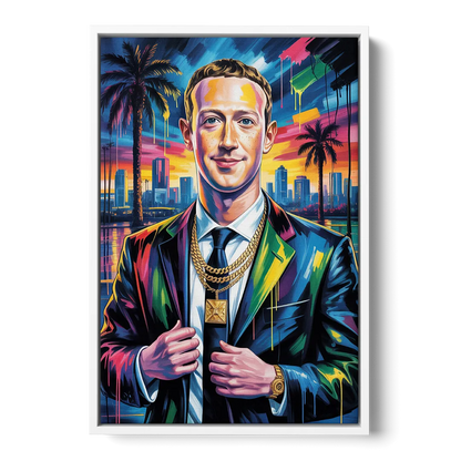 Meta Mind - White Frame Canvas