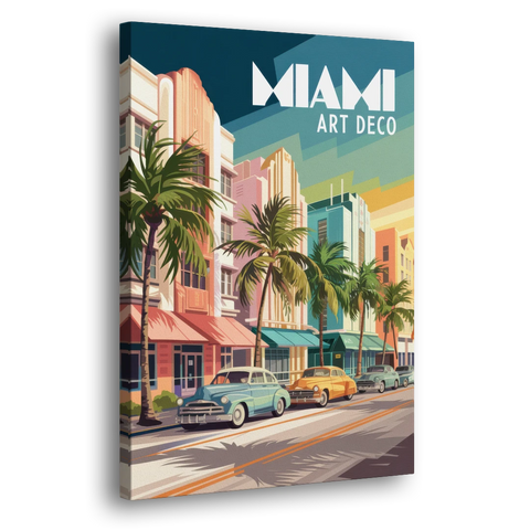 Miami Art Deco District - Canvas Wall Art - Side