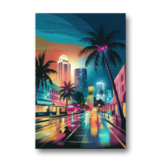 Miami Artistic Streets - Canvas Wall Art - Front