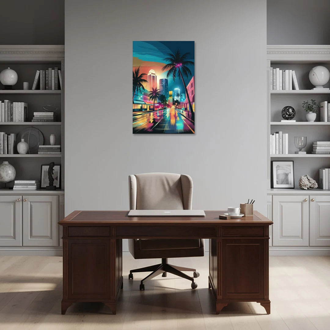 Miami Artistic Streets - Canvas Wall Art - Office - 24x36