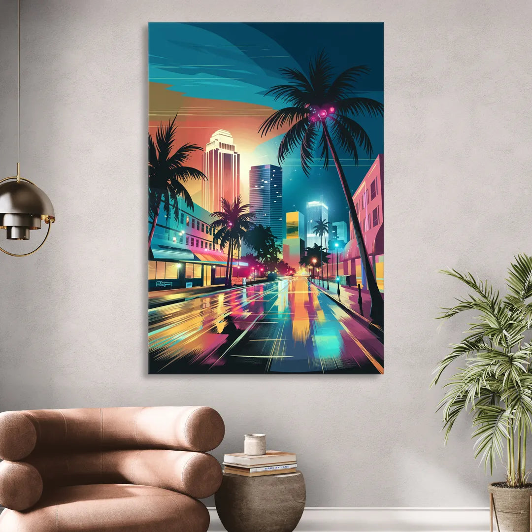 Miami Artistic Streets Living Room - Canvas Wall Art