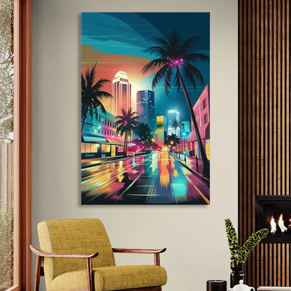 Miami Artistic Streets Sitting Room - Canvas Wall Art