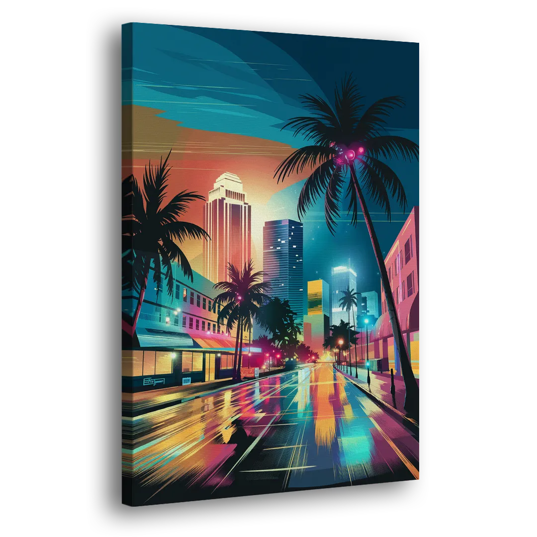 Miami Artistic Streets Side - Canvas Wall Art