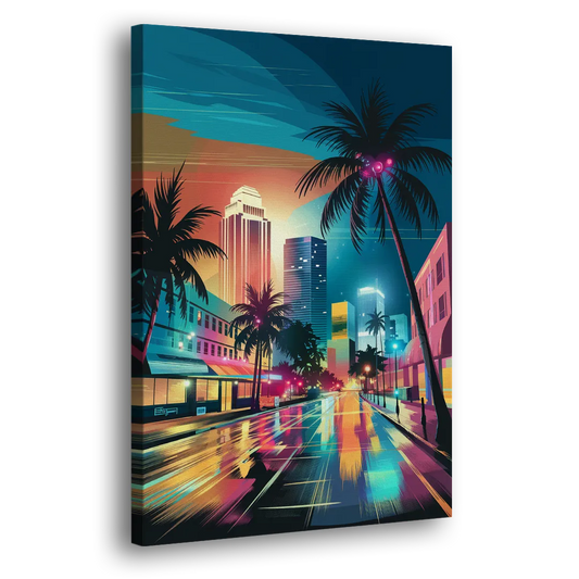 Miami Artistic Streets Side - Canvas Wall Art