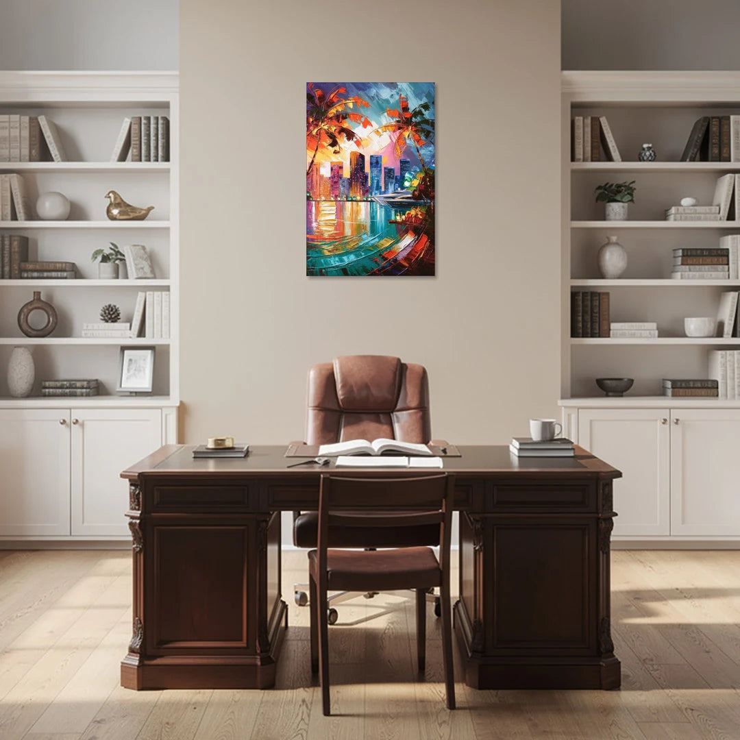 Miami Bayside Beauty - Canvas Wall Art - Office - 24x36