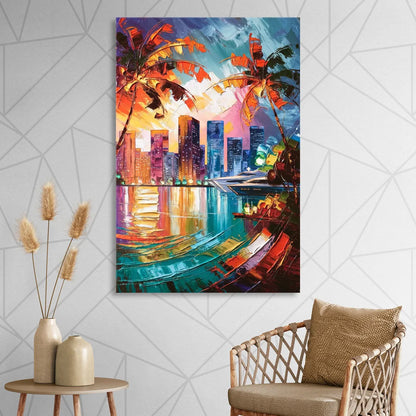 Miami Bayside Beauty Sitting Room - Canvas Wall Art