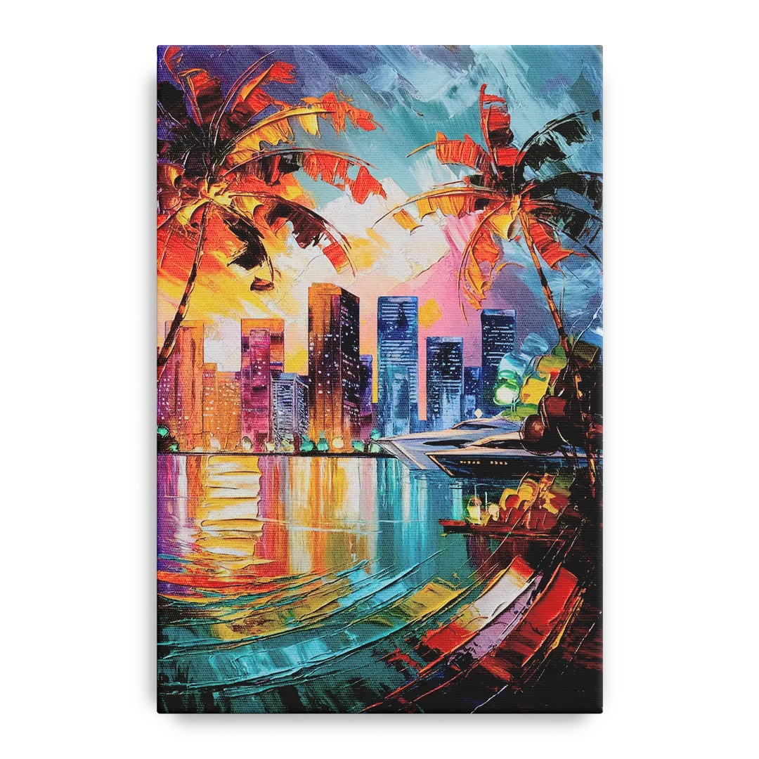 Miami Bayside Beauty Front - Canvas Wall Art