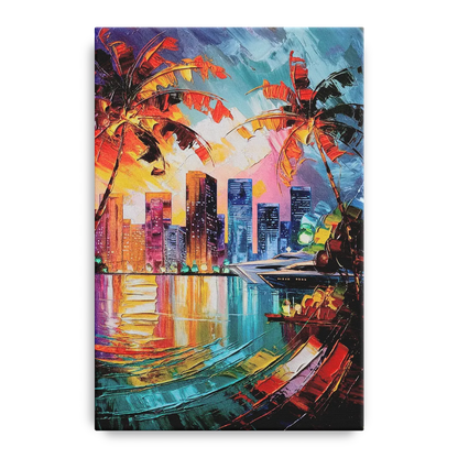Miami Bayside Beauty Front - Canvas Wall Art