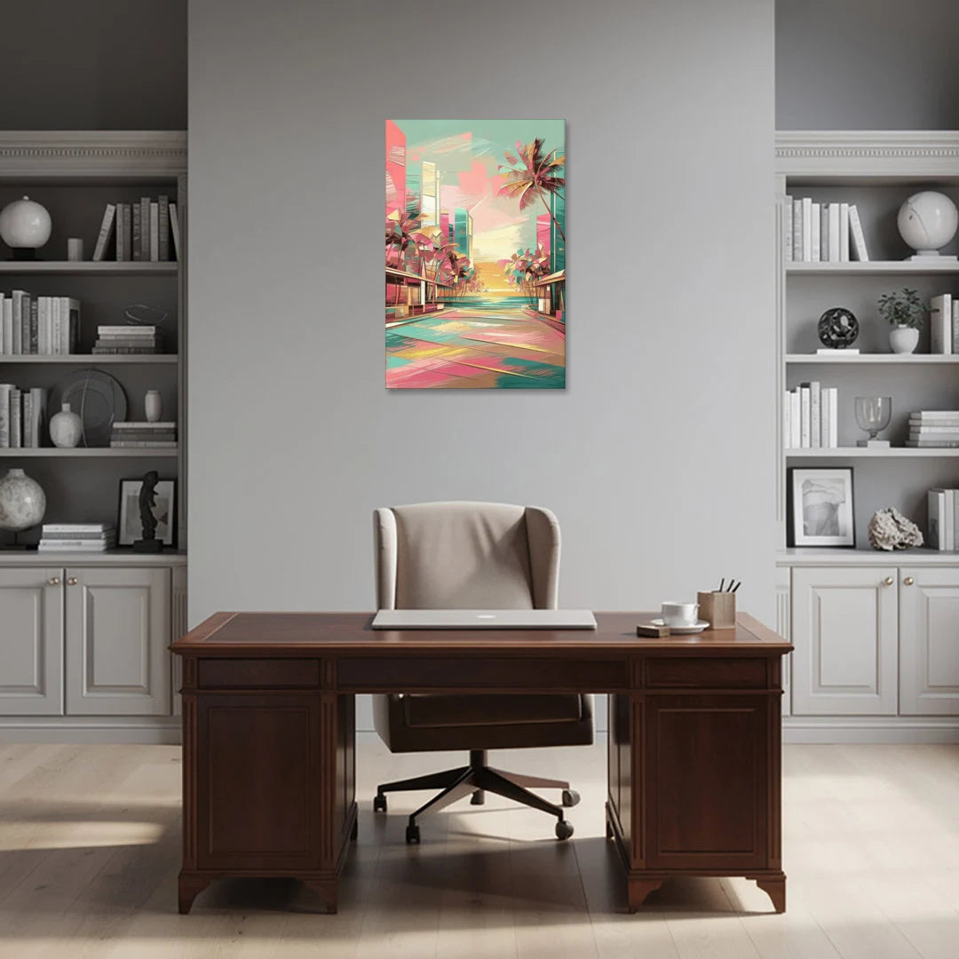 Miami Beach Vibes - Canvas Wall Art - Office - 24x36