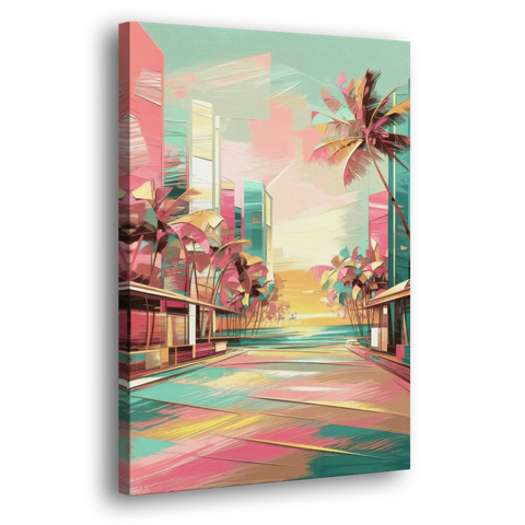 Miami Beach Vibes - Canvas Wall Art - Side