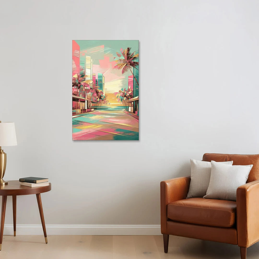 Miami Beach Vibes - Canvas Wall Art - Sofa - 24x36