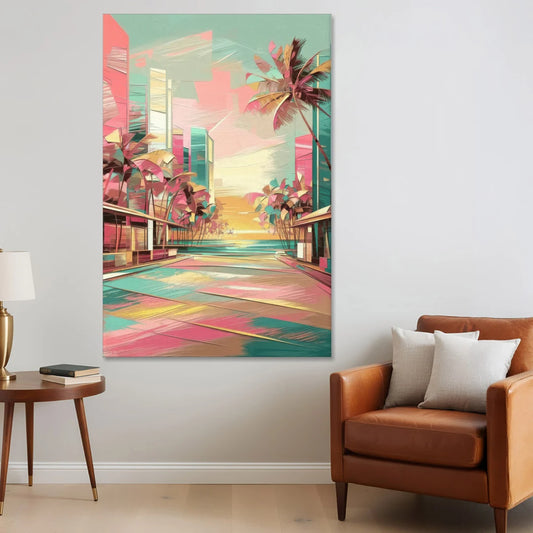 Miami Beach Vibes - Canvas Wall Art - Sofa - 40x60