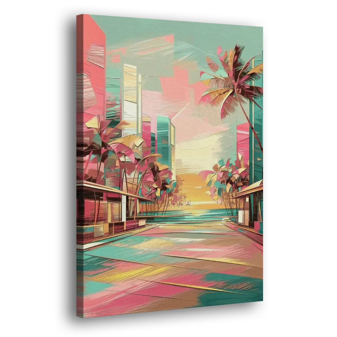 Miami Beach Vibes Side - Canvas Wall Art