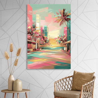 Miami Beach Vibes Living Room - Canvas Wall Art