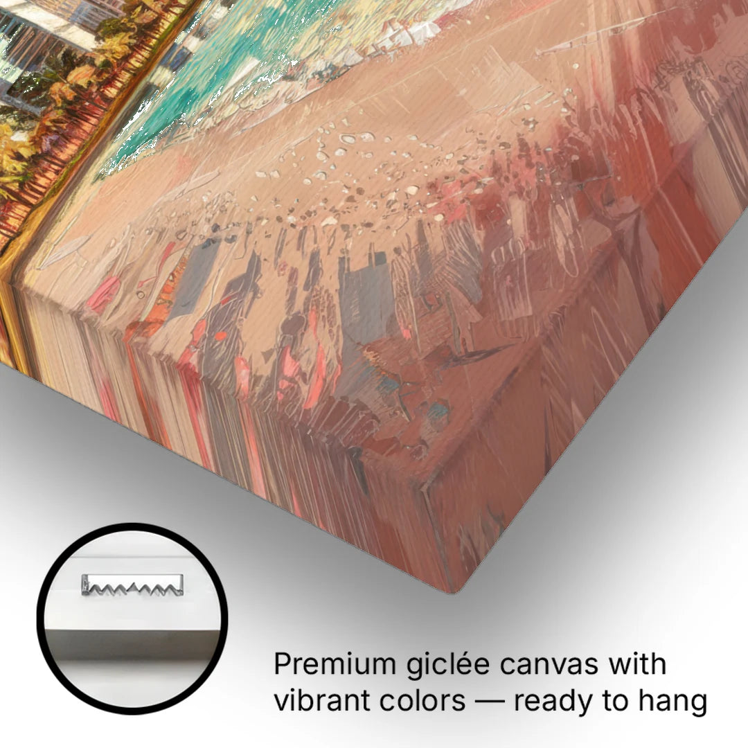 Miami Beachfront Horizon - Canvas Wall Art - Gallery Wrap Corner