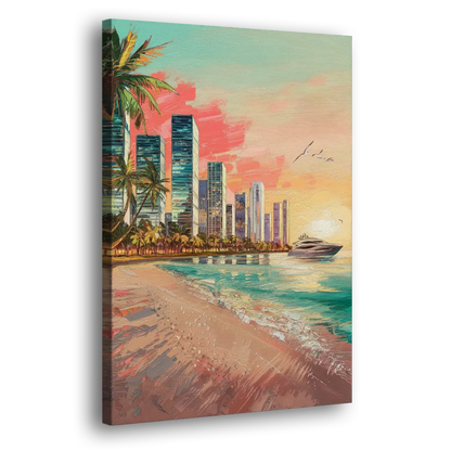 Miami Beachfront Horizon Side - Canvas Wall Art