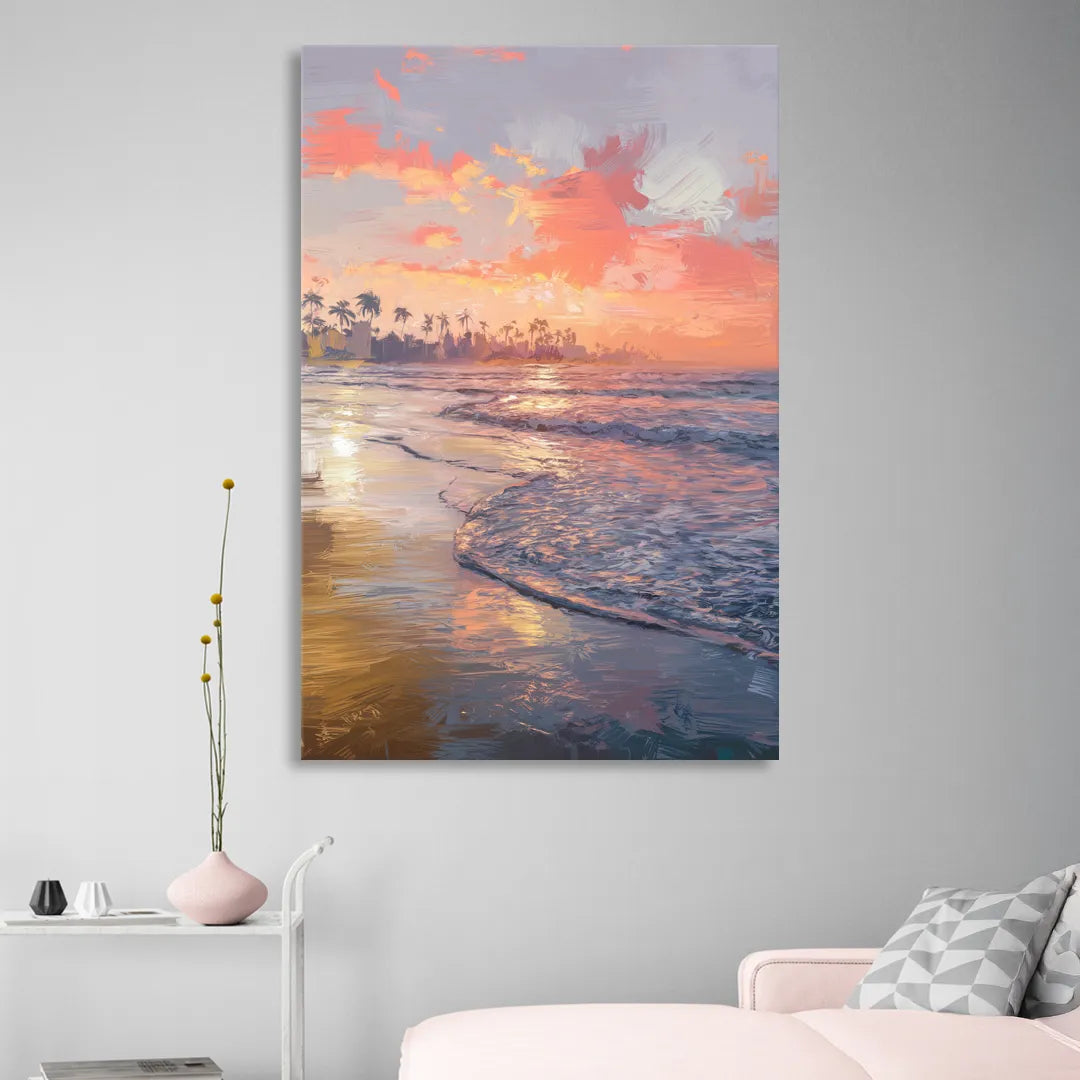 Miami Coastal Horizon Sitting Room - Canvas Wall Art