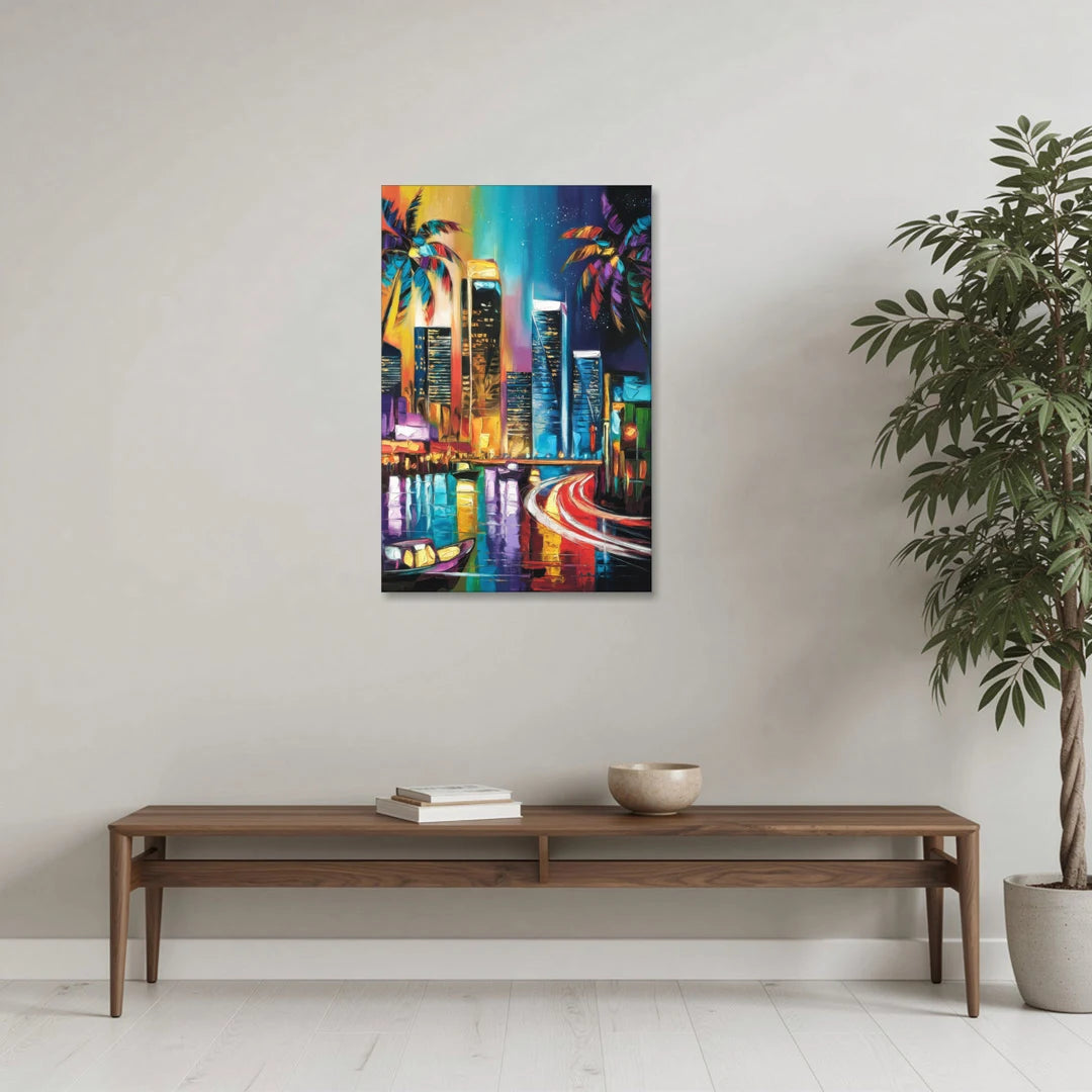 Miami Downtown Energy - Canvas Wall Art - Coffee Table - 24x36