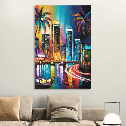 Miami Downtown Energy Sitting Room - Canvas Wall Art