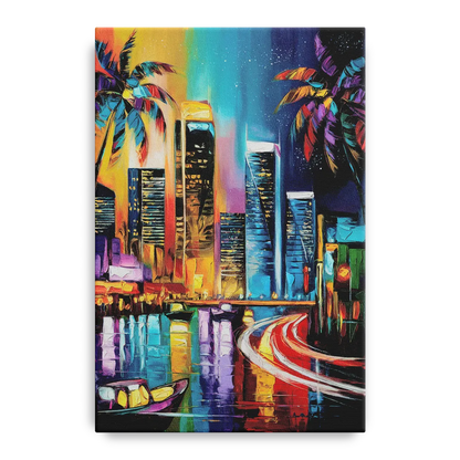 Miami Downtown Energy Front - Canvas Wall Art