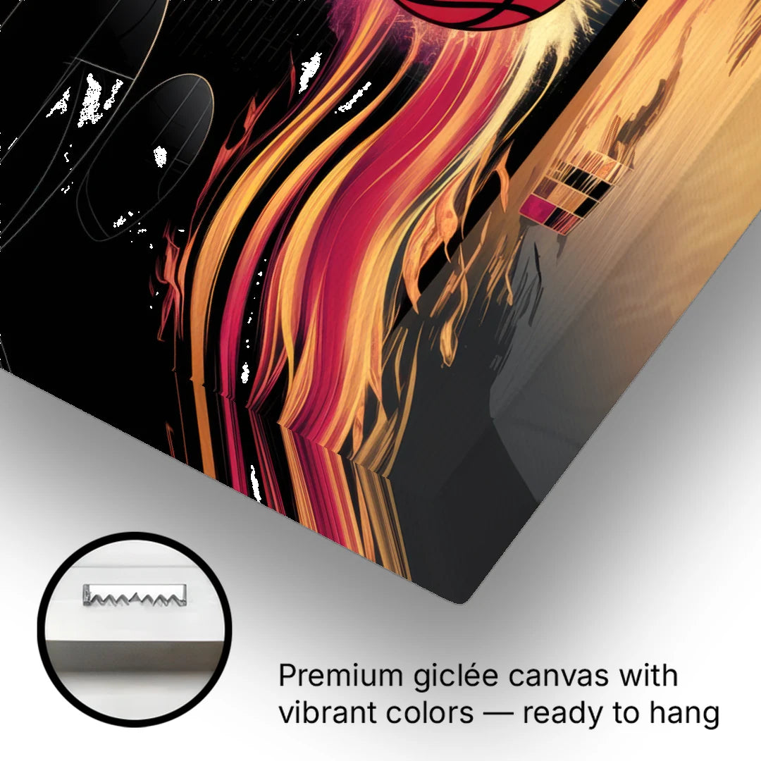 Miami Heat Basketball - Canvas Wall Art - Gallery Wrap Corner
