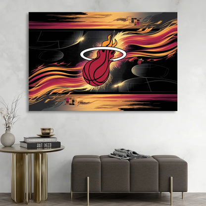 Miami Heat Basketball Living Room - Canvas Wall Art