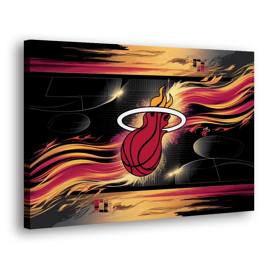 Miami Heat Basketball Side - Canvas Wall Art