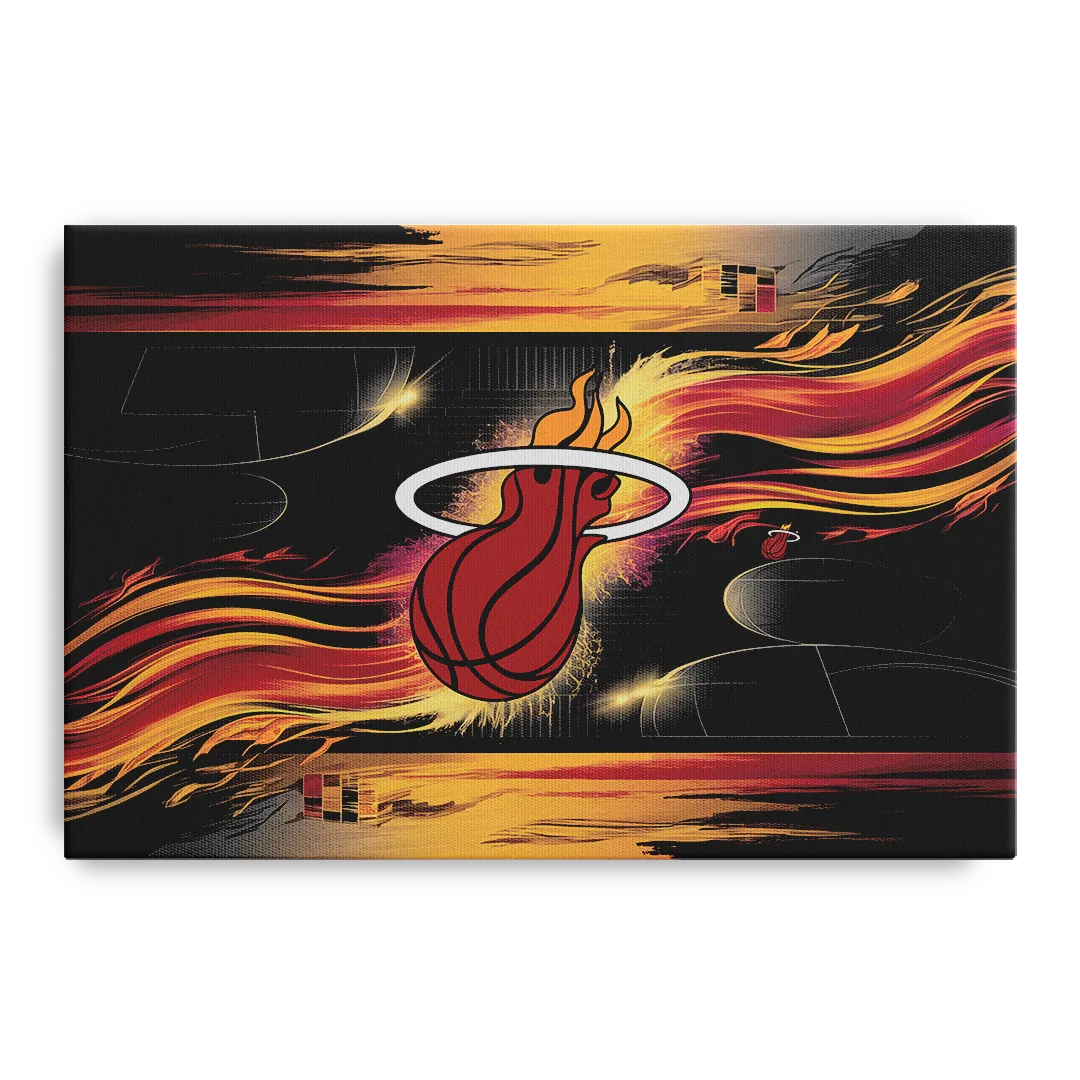 Miami Heat Basketball Front - Canvas Wall Art