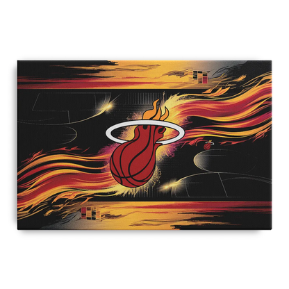Miami Heat Basketball Front - Canvas Wall Art