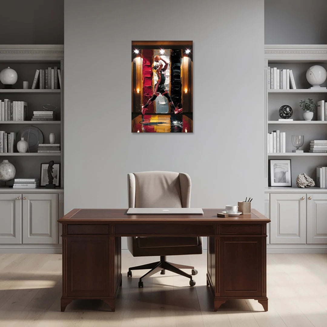 Miami Heat Court Action - Canvas Wall Art - Office - 24x36