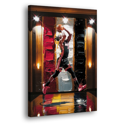 Miami Heat Court Action - Canvas Wall Art - Side