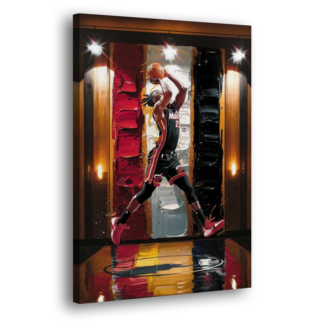 Miami Heat Court Action Side - Canvas Wall Art