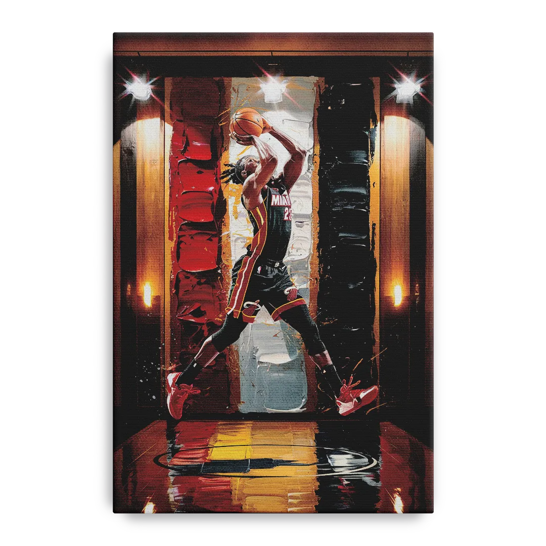Miami Heat Court Action Front - Canvas Wall Art